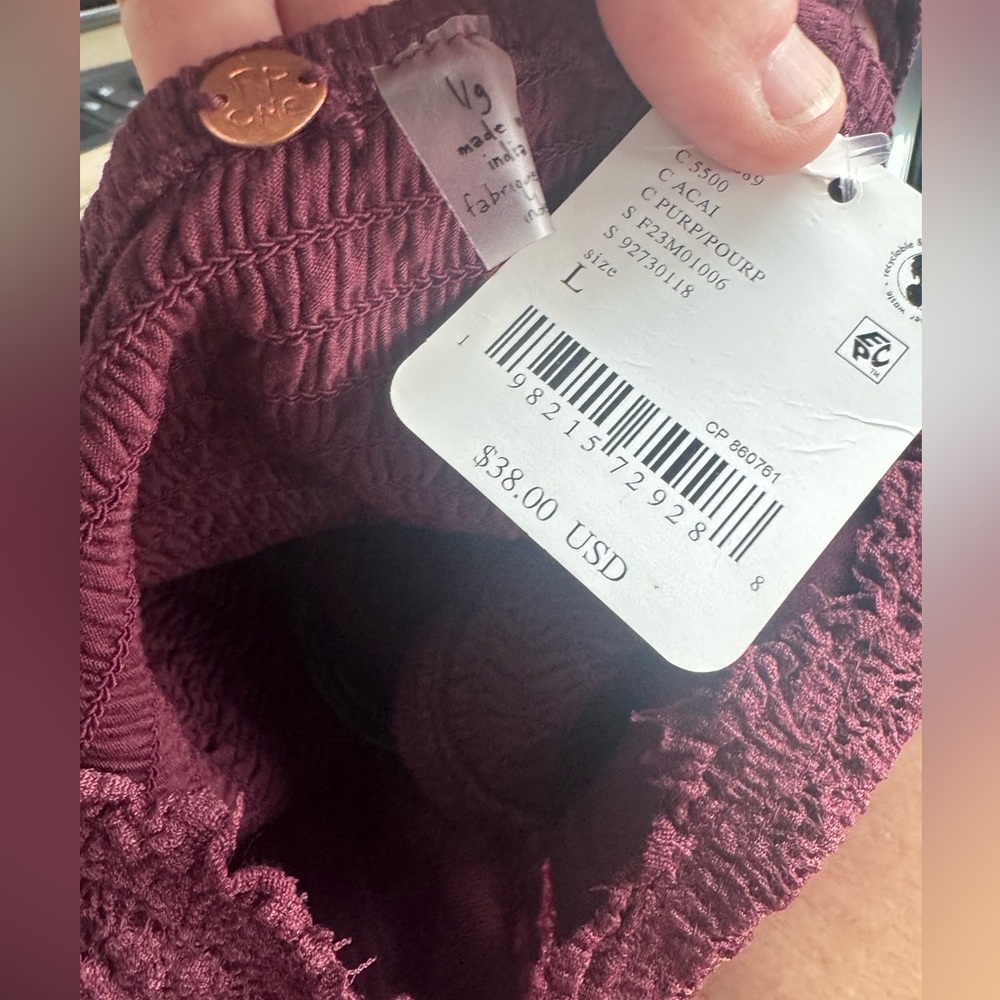 Free People Amina Bralette in Açaí Size Large Retail - Picture 5 of 5